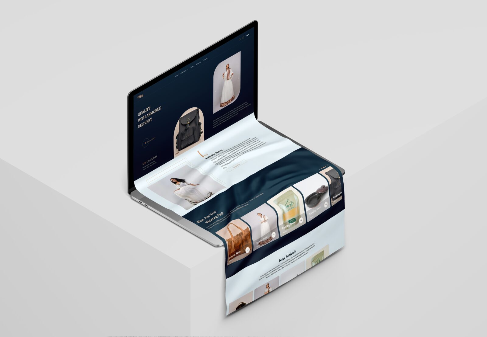 Ezke fashion e-commerce website mockup